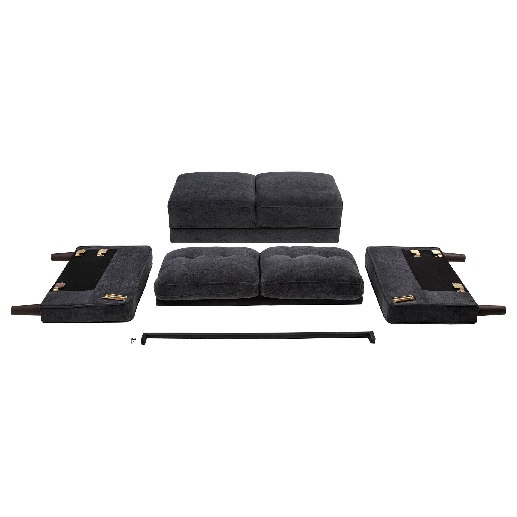 Bowen II Steel Grey 3-piece Upholstered Track Arm Sofa Set - Ornate Home