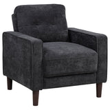 Bowen II Steel Grey Fabric Upholstered Track Arm Chair - Ornate Home