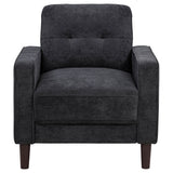 Bowen II Steel Grey Fabric Upholstered Track Arm Chair - Ornate Home