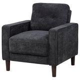 Bowen II Steel Grey Fabric Upholstered Track Arm Chair - Ornate Home