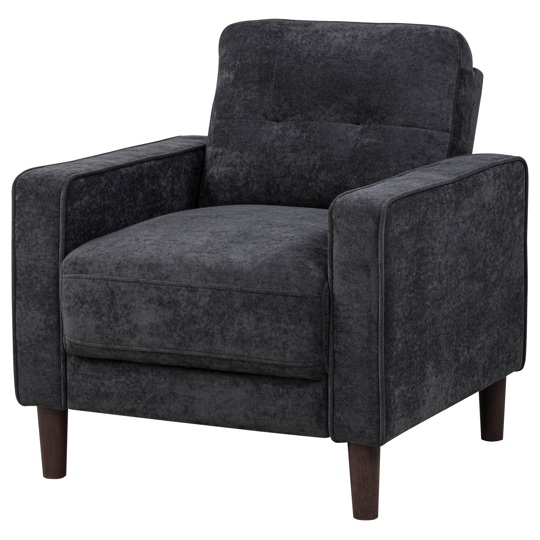 Bowen II Steel Grey Fabric Upholstered Track Arm Chair - Ornate Home
