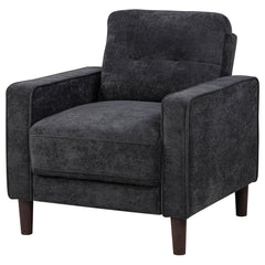 Bowen II Steel Grey Fabric Upholstered Track Arm Chair - Ornate Home