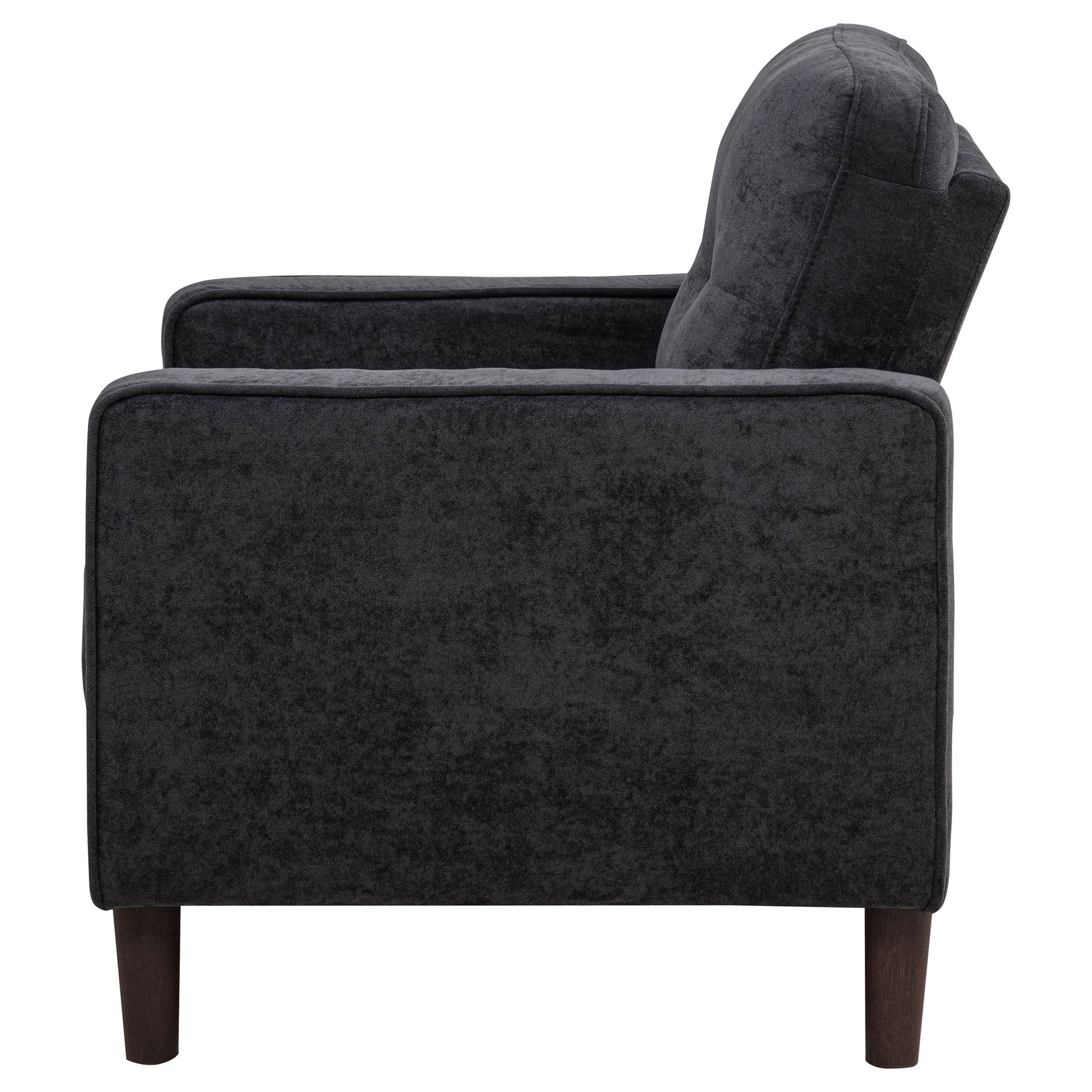 Bowen II Steel Grey Fabric Upholstered Track Arm Chair - Ornate Home
