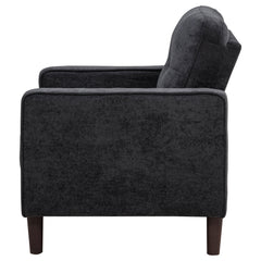 Bowen II Steel Grey Fabric Upholstered Track Arm Chair - Ornate Home