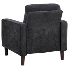 Bowen II Steel Grey Fabric Upholstered Track Arm Chair - Ornate Home