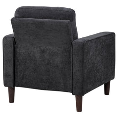 Bowen II Steel Grey Fabric Upholstered Track Arm Chair - Ornate Home