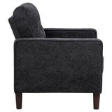 Bowen II Steel Grey Fabric Upholstered Track Arm Chair - Ornate Home