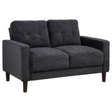 Bowen II Steel Grey Fabric Upholstered Track Arm Loveseat - Ornate Home