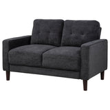 Bowen II Steel Grey Fabric Upholstered Track Arm Loveseat - Ornate Home