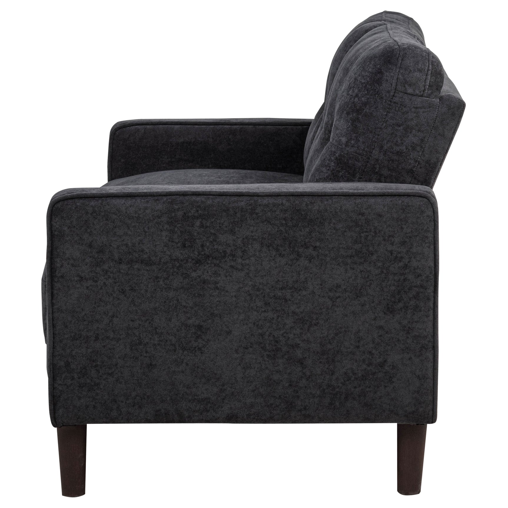 Bowen II Steel Grey Fabric Upholstered Track Arm Loveseat - Ornate Home