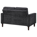 Bowen II Steel Grey Fabric Upholstered Track Arm Loveseat - Ornate Home