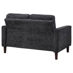 Bowen II Steel Grey Fabric Upholstered Track Arm Loveseat - Ornate Home
