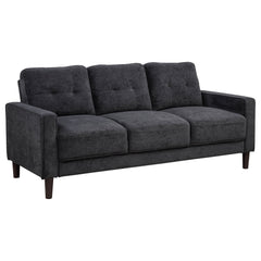 Bowen II Steel Grey Fabric Upholstered Track Arm Sofa - Ornate Home