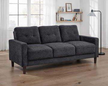 Bowen II Steel Grey Fabric Upholstered Track Arm Sofa - Ornate Home