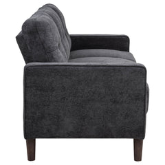 Bowen II Steel Grey Fabric Upholstered Track Arm Sofa - Ornate Home