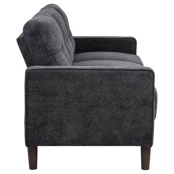 Bowen II Steel Grey Fabric Upholstered Track Arm Sofa - Ornate Home