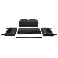 Bowen II Steel Grey Fabric Upholstered Track Arm Sofa - Ornate Home