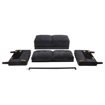 Bowen II Steel Grey Fabric Upholstered Track Arm Sofa - Ornate Home
