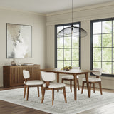 Bowie Chestnut Dining Table w/ 6 Tate Chairs - Ornate Home