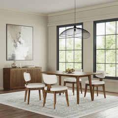 Bowie Chestnut Dining Table w/ 6 Tate Chairs - Ornate Home