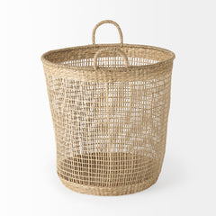 Bowie Medium Brown Seagrass Round Basket with Handles (Set of 3) - Ornate Home