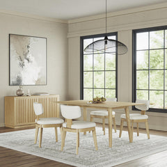 Bowie Natural Dining Table w/ 4 Tate Chairs - Ornate Home