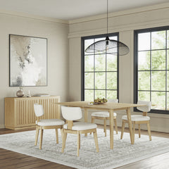 Bowie Natural Dining Table w/ 6 Tate Chairs - Ornate Home