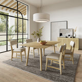 Bowie Natural Harevest Dining Table w/ 6 Beck Chairs - Ornate Home