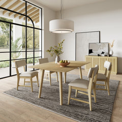 Bowie Natural Harevest Dining Table w/ 6 Beck Chairs - Ornate Home