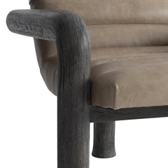 Bowie Tadon Cerused/Beige/Tan Leather Chair - Ornate Home