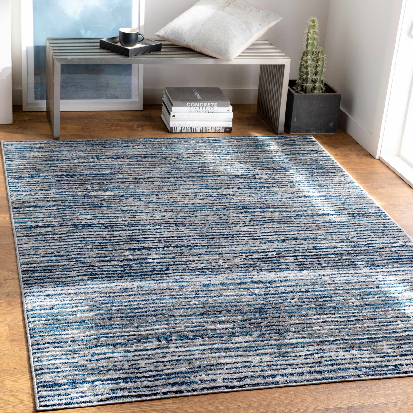 Bowmansdale Striped Navy Rug - Ornate Home