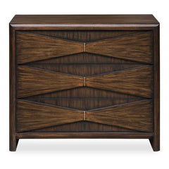 Bowtie Brass/Woodtone 3 Drawer Mid-Century Chest - Ornate Home