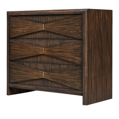 Bowtie Brass/Woodtone 3 Drawer Mid-Century Chest - Ornate Home