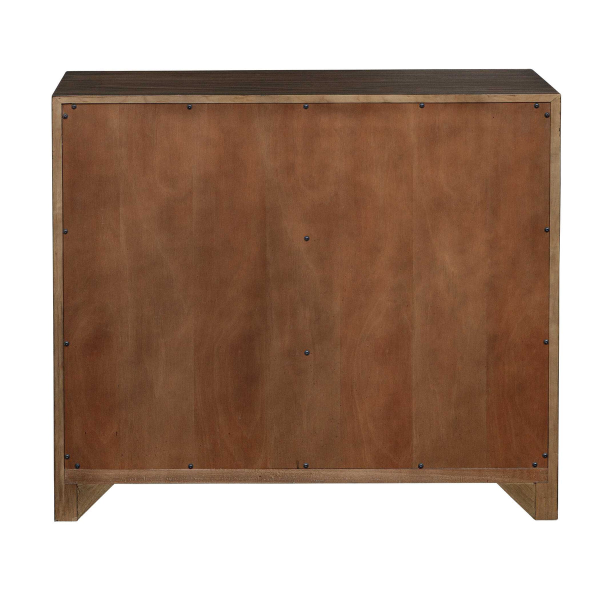 Bowtie Brass/Woodtone 3 Drawer Mid-Century Chest - Ornate Home