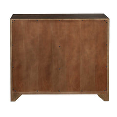 Bowtie Brass/Woodtone 3 Drawer Mid-Century Chest - Ornate Home