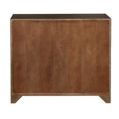 Bowtie Brass/Woodtone 3 Drawer Mid-Century Chest - Ornate Home