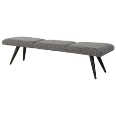 Bowtie Charcoal Fabric Bench - Ornate Home
