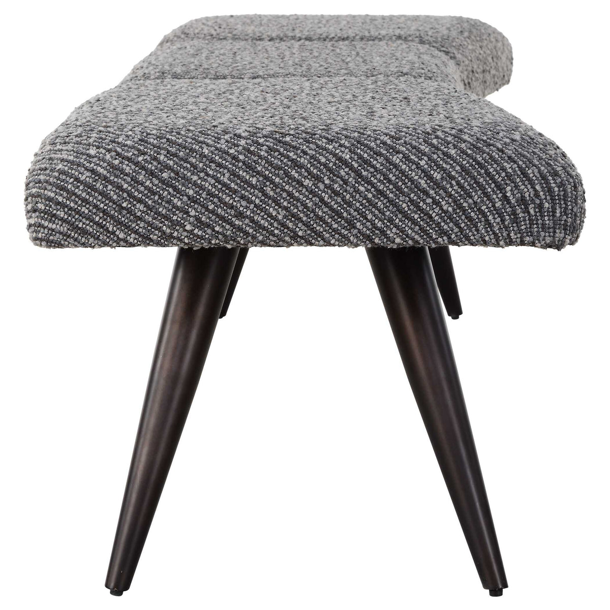 Bowtie Charcoal Fabric Bench - Ornate Home