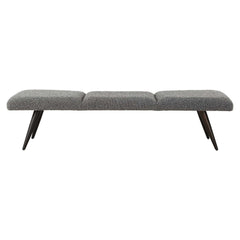 Bowtie Charcoal Fabric Bench - Ornate Home