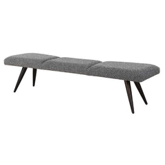 Bowtie Charcoal Fabric Bench - Ornate Home