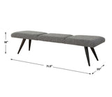 Bowtie Charcoal Fabric Bench - Ornate Home