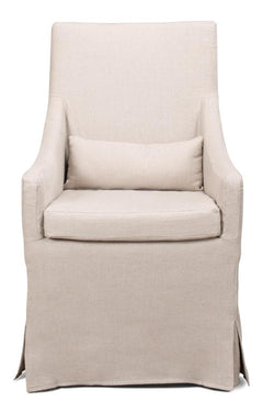 Boyce Beige Skirted Arm Chair - Ornate Home
