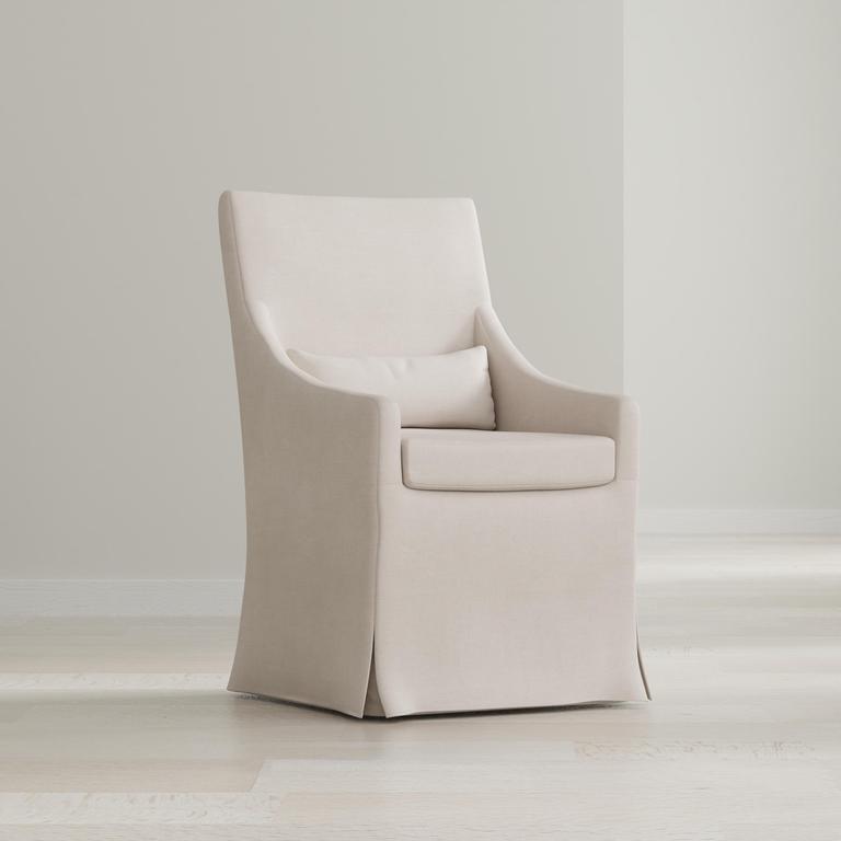 Boyce Beige Skirted Arm Chair - Ornate Home