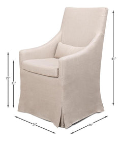 Boyce Beige Skirted Arm Chair - Ornate Home