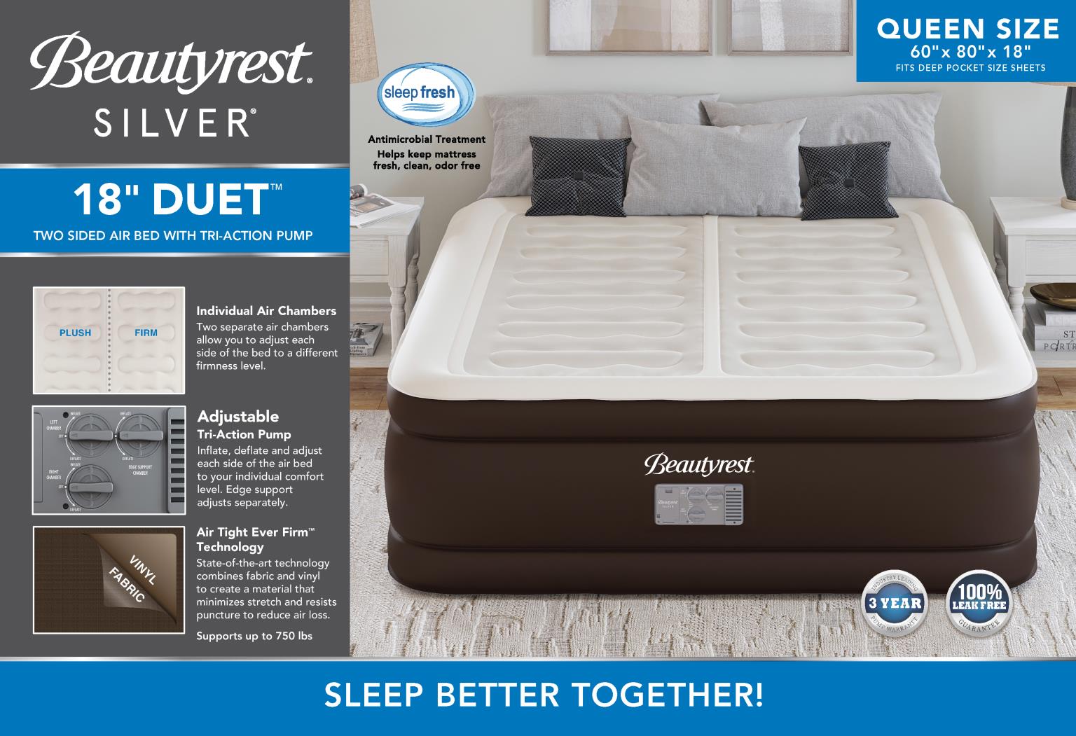 Boyd Sleep Queen Beautyrest Silver Duet Express Air Mattress - Ornate Home