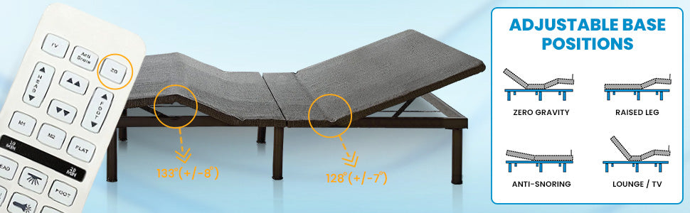 Boyd Sleep Queen Bed Frame Base: Adjustable Zero-Gravity Power Base w/ Massage - Ornate Home