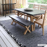 Boyden Black Area Rug with Tassels - Clearance - Ornate Home