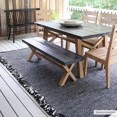 Boyden Black Area Rug with Tassels - Clearance - Ornate Home