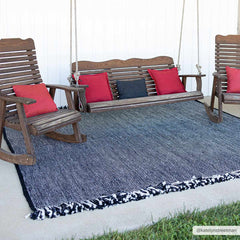 Boyden Black Area Rug with Tassels - Clearance - Ornate Home