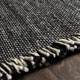 Boyden Black Area Rug with Tassels - Clearance - Ornate Home